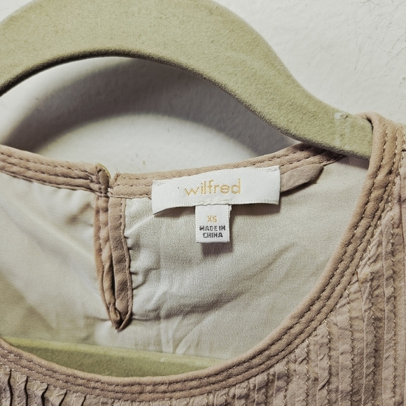 Wilfred Sonore Peasant Dress Size XS Light Pink Lace Detail Short Sleeve - Picture 4 of 5